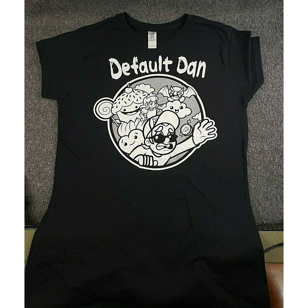 Default Dan Womens Graphic Black T-shirt Medium New No Tags
